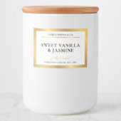Elegant Modern Wit & Goud Verpakking Kaars Label Voedselcontainer Etiket (Voorkant)