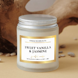 Elegant Modern Wit & Goud Verpakking Kaars Label Voedselcontainer Etiket