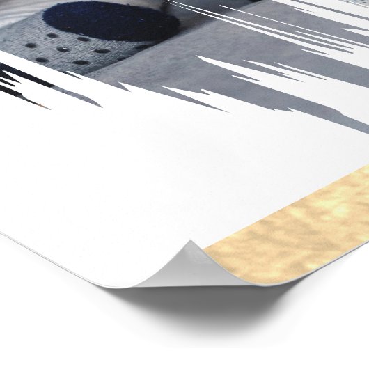 Elegant Modern Wit & Goud Voeg Uw Foto Familie Poster (Hoek)