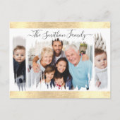 Elegant modern wit & goud voeg uw fotoserie toe briefkaart (Voorkant)