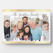 Elegant modern wit & goud voeg uw fotoserie toe fotoplaat (voorkant)