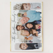 Elegant modern wit & goud voeg uw fotoserie toe legpuzzel (Verticaal)