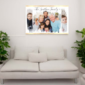 Elegant modern wit & goud voeg uw fotoserie toe poster