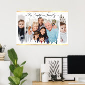 Elegant modern wit & goud voeg uw fotoserie toe poster (Thuiskantoor)