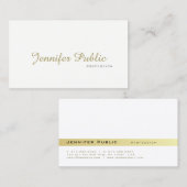 Elegant modern, wit goudplein visitekaartje (Voorkant / Achterkant)