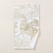 Elegant modern wit grijs goud marmer bloemen bad handdoek (Handdoek)