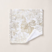 Elegant modern wit grijs goud marmer bloemen bad handdoek (Wasdoekje)