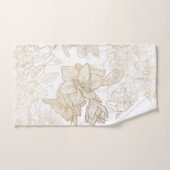 Elegant modern wit grijs goud marmer bloemen bad handdoek (Handdoek)