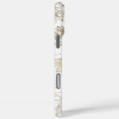 Elegant modern wit grijs goud marmer bloemen Case-Mate iPhone case (Achterkant / Rechts)