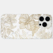 Elegant modern wit grijs goud marmer bloemen Case-Mate iPhone case (Achterkant (horizontaal))