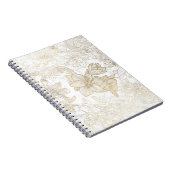 Elegant modern wit grijs goud marmer bloemen notitieboek (Rechterzijde)