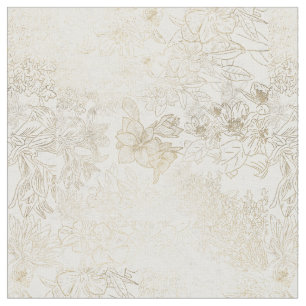 Elegant modern wit grijs goud marmer bloemen stof