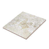 Elegant modern wit grijs goud marmer bloemen tegeltje (Zijkant)