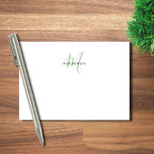 Elegant Modern Wit Groen Script Monogram Post-it® Notes
