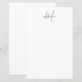 Elegant Modern Wit Lavendel Schrift Monogram (Voorkant / Achterkant)