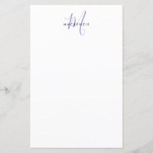 Elegant Modern Wit Lavendel Schrift Monogram