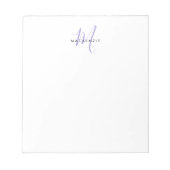 Elegant Modern Wit Lavendel Schrift Monogram Notitieblok (Voorkant)