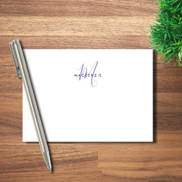 Elegant Modern Wit Lavendel Schrift Monogram Post-it® Notes