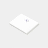 Elegant Modern Wit Lavendel Schrift Monogram Post-it® Notes (Schuin)
