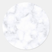 Elegant Modern Wit Marmer Ronde Sticker (Voorkant)