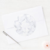 Elegant Modern Wit Marmer Ronde Sticker (Envelop)