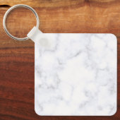 Elegant Modern Wit Marmer Sleutelhanger (Voorkant)