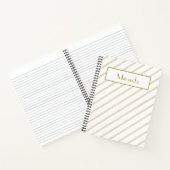 Elegant Modern Wit met Gestippelde Gouden Lijnen Notitieboek (Binnen)