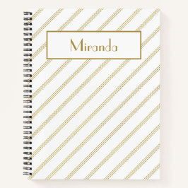 Elegant Modern Wit Met Gestippelde Gouden Lijnen Notitieboek