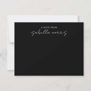Elegant Modern Wit Schrift Zwart Notitiekaartje