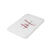 Elegant modern wit zwart-witmonogram badmat (Gekanteld)