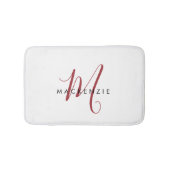 Elegant modern wit zwart-witmonogram badmat (Voorkant)