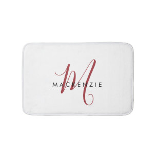 Elegant modern wit zwart-witmonogram badmat