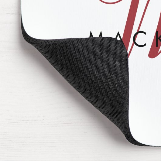 Elegant modern wit zwart-witmonogram muismat (Hoek)