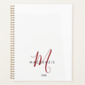 Elegant modern wit zwart-witmonogram planner (Voorkant)