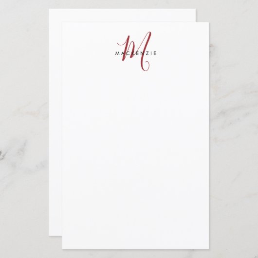 Elegant modern wit zwart-wittekenpapier (Voorkant / Achterkant)