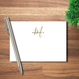 Elegant Modern Witgoud Schrift Monogram Post-it® Notes