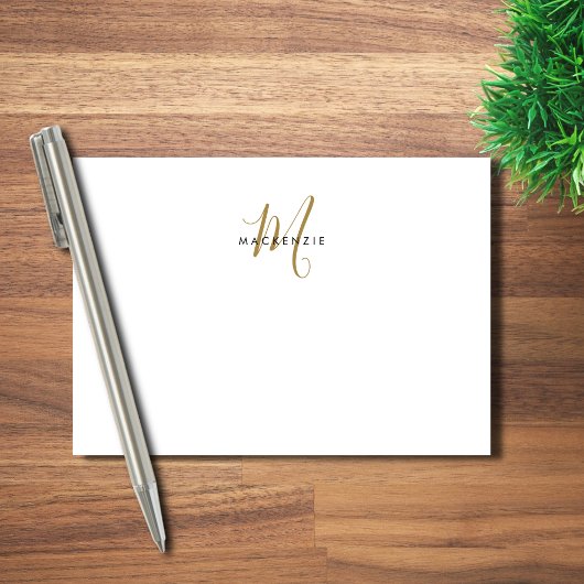 Elegant Modern Witgoud Schrift Monogram Post-it® Notes