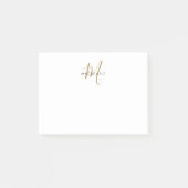 Elegant Modern Witgoud Schrift Monogram Post-it® Notes (Voorkant)