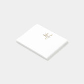 Elegant Modern Witgoud Schrift Monogram Post-it® Notes (Schuin)