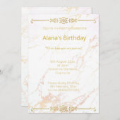 ELEGANT MODERN WITTE GOLD MARBLE GRORDER KAART (Voorkant / Achterkant)