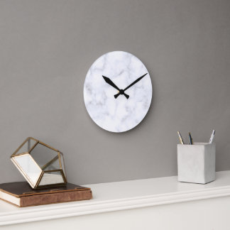 Elegant Modern Witte Marmer Ronde Klok