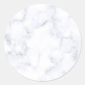 Elegant Modern Witte Marmer Ronde Sticker (Voorkant)