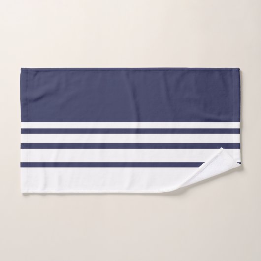 Elegant, modern, witte strepen op blauw van de mar bad handdoek (Handdoek)