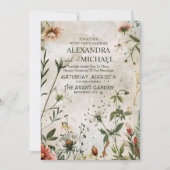 Elegant Modern Woodland Herfst Floral Wedding Kaart (Voorkant)