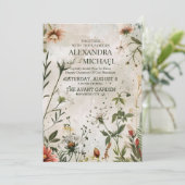 Elegant Modern Woodland Herfst Floral Wedding Kaart (Staand voorkant)