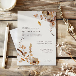Elegant Modern Woodland Herfst Floral Wedding Kaart