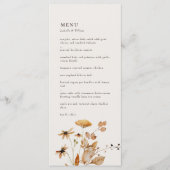 Elegant Modern Woodland Herfst Floral Wedding Menu (Voorkant)