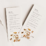 Elegant Modern Woodland Herfst Floral Wedding Menu<br><div class="desc">Elegant Woodland Herfst Floral Wedding Menu - perfect voor late zomer- of herfstbruiloften</div>