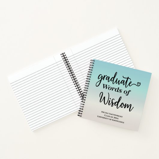 Elegant Modern Words of Advice Wisdom Afstuderen Notitieboek (Binnen)