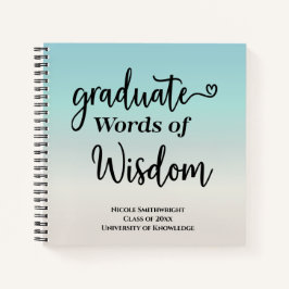 Elegant Modern Words of Advice Wisdom Afstuderen Notitieboek